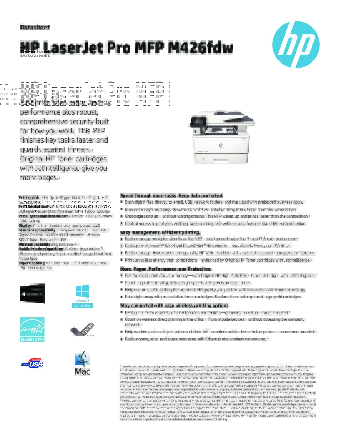 RECERTIFIED HP Laserjet Pro MFP M426fdw - F6W15A - Image 3