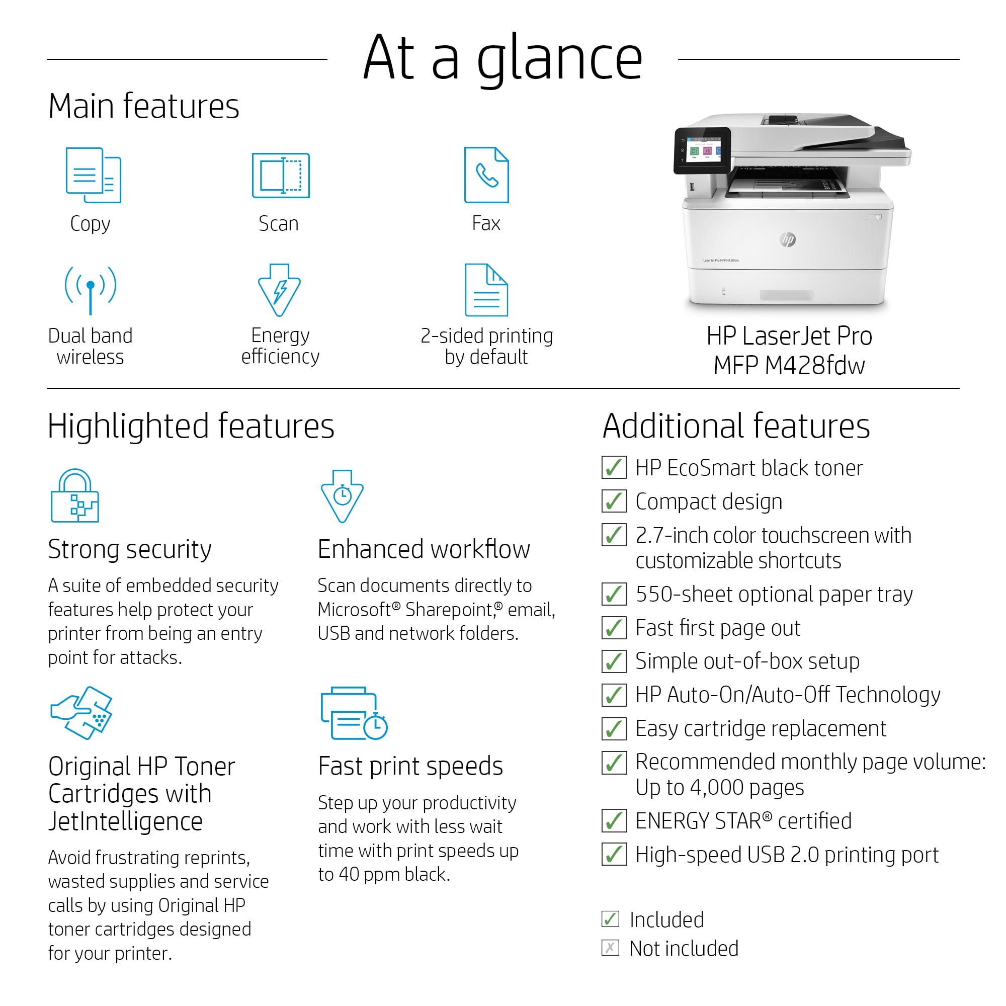 RECERTIFIED HP Laserjet Pro MFP M428fdw (W1A30A) - Image 3